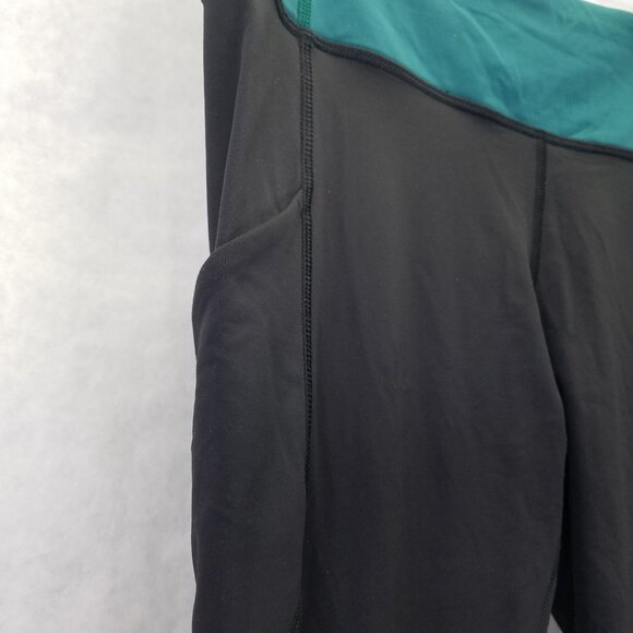 Lululemon Speed Tight IV Leggings Size 8 Lights Out Black Forage Teal Reflective - Picture 3 of 13